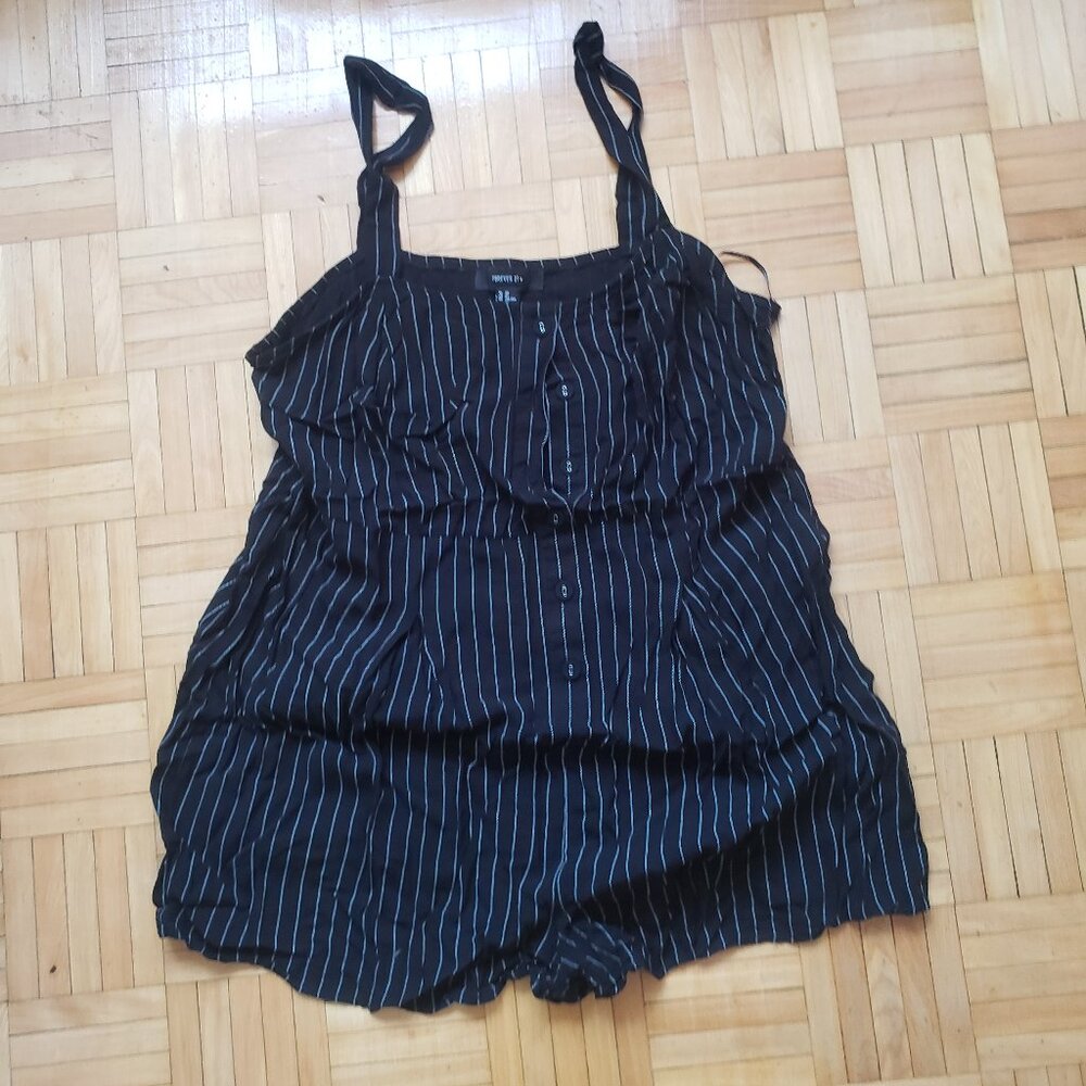 forever21 plus pinstripe romper 2xl - Picture 3 of 6